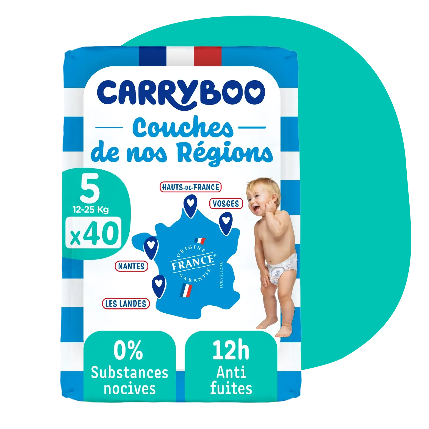 Carryboo Couches Écologiques Taille 5  12-25kg 40 unités - Image 1