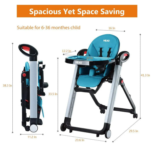 Chaise haute HEAO pour bébé – Coloris bleu - Image 3