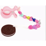 Clip sucette en silicone coloré avec attache biscuit Oreo pour bébé - Image 1