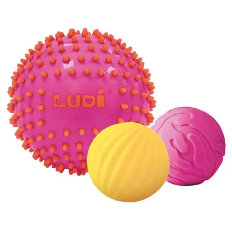 Coffret 3 Balles Sensorielles Roses – LUDI - Image 1