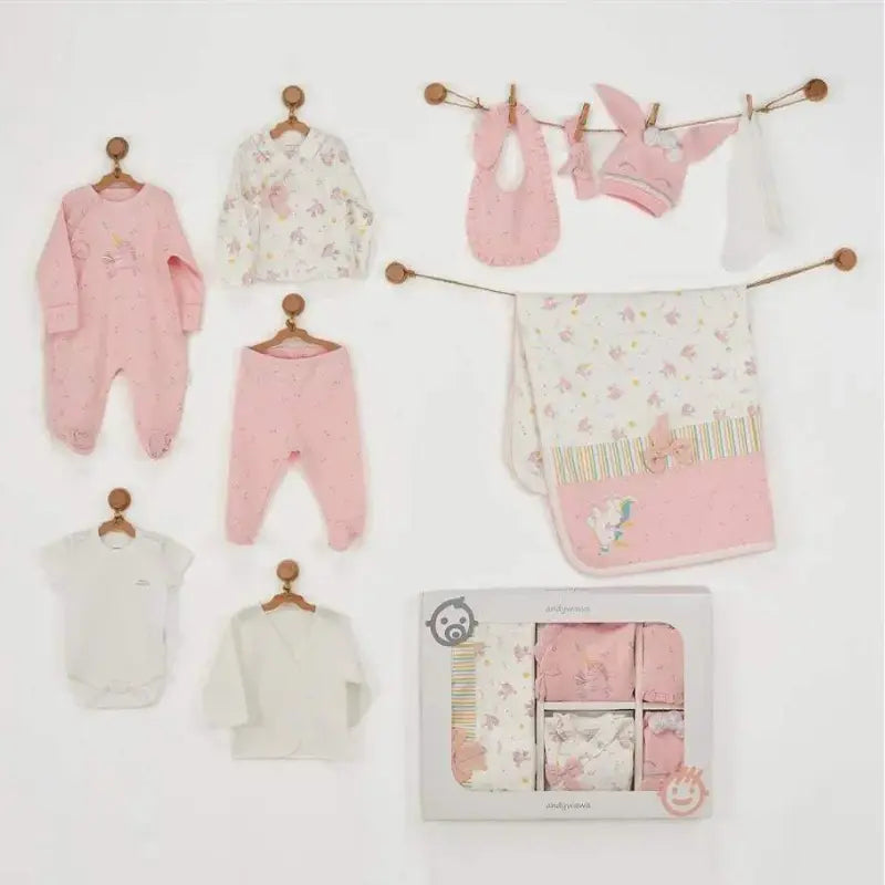 Coffret Naissance 100% Coton 10 Pièces 0-3 Mois - Andywawa Ac22711 - Image 1