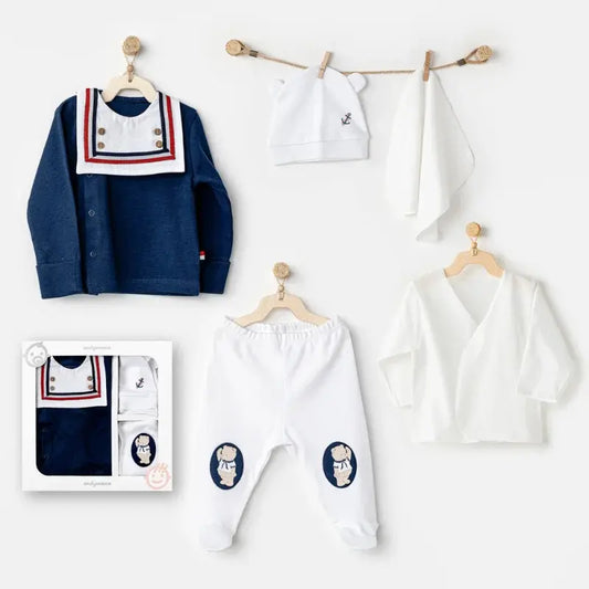 Coffret Naissance Baby Marin 5 Pcs Coton- Andywawa - Image 1
