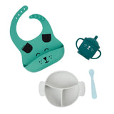 Coffret repas bébé  Vert et Gris LEARN'ISY 15-24 mois - Babymoov - Image 1