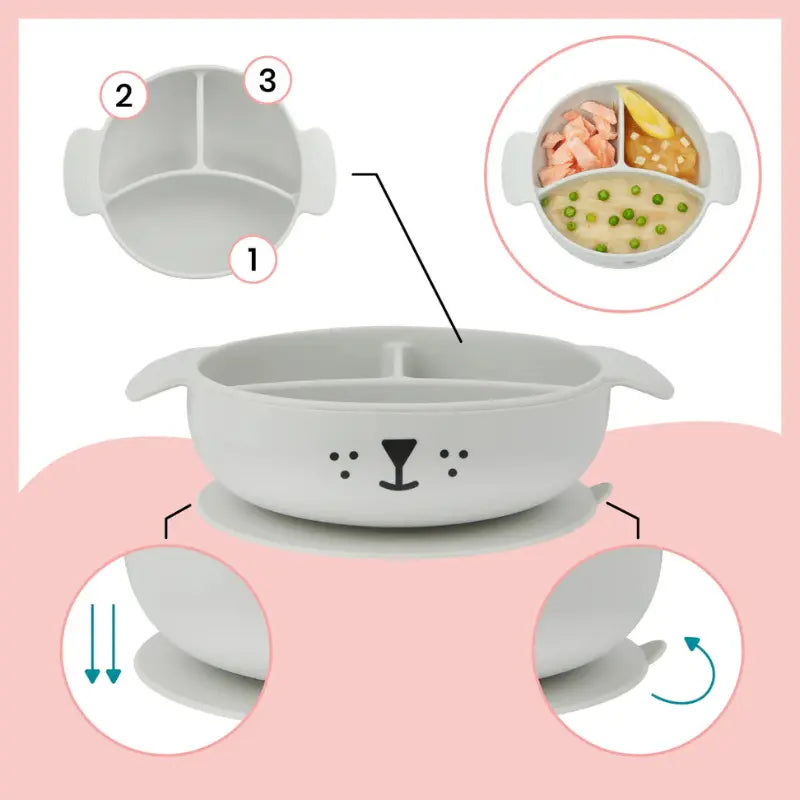 Coffret repas bébé  Vert et Gris LEARN'ISY 15-24 mois - Babymoov - Image 4