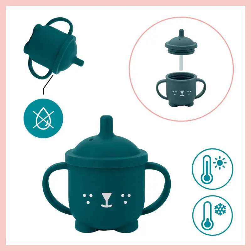 Coffret repas bébé  Vert et Gris LEARN'ISY 15-24 mois - Babymoov - Image 5