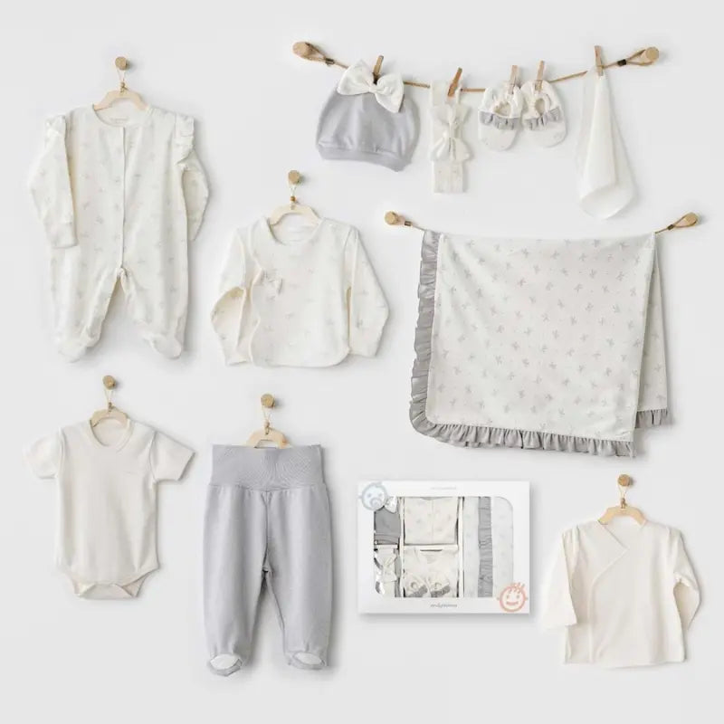 Coffret Sortie Hôpital 10 Pièces Bébé Écru Andywawa AC26251 - Image 1