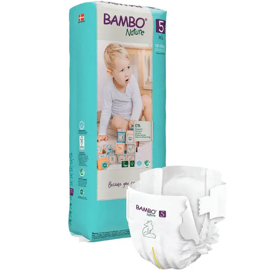 Couches Bambo Nature taille 5 (12-18 kg / 27-40 lb), 44 pièces - Image 1