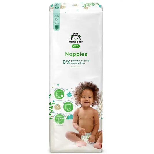 Couches bébé Mama Bear Eco Taille 6 (16+ kg) – Pack 40 pièces - Image 1