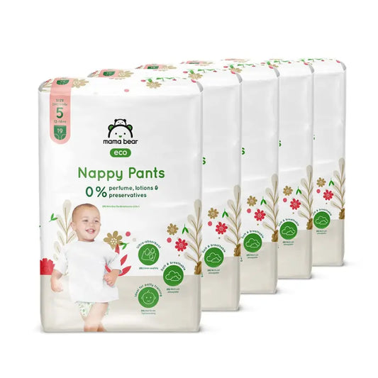 Couches-culottes bébé Mama Bear Eco Taille 5 (12-18 kg) – Pack 19 pièces - Image 1