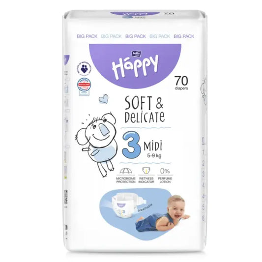 Couches Happy Taille 3 (5-9kg) 70 unités - Image 1