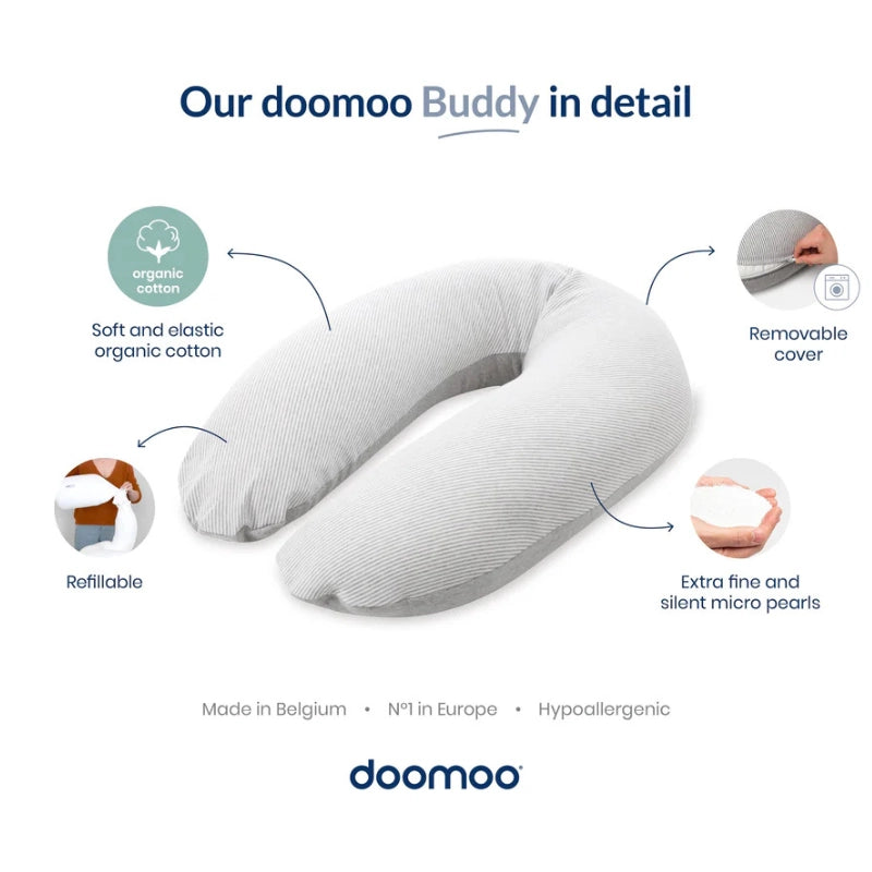 Coussin d'Allaitement et Maternité Buddy  Fleur Rose - Doomoo - Image 4
