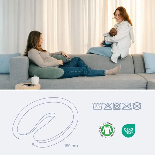 Coussin de maternité Buddy en velours côtelé vert - DOOMOO - Image 3