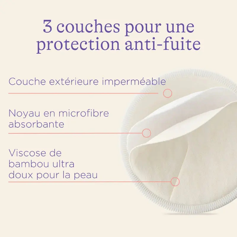 Coussinets d’allaitement lavables 4 pièces - Image 7