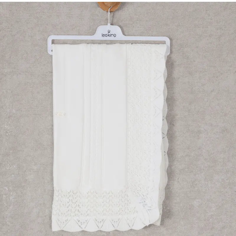 Couverture bébé garçon Leio King – Coton blanc 6387 - Image 1