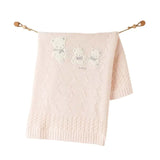 Couverture bébé tricotée 85x100 cm  Rose AC26341 - Image 1