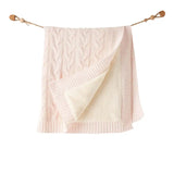Couverture bébé tricotée 85x100 cm Rose Mélange – Andywawa - Image 1