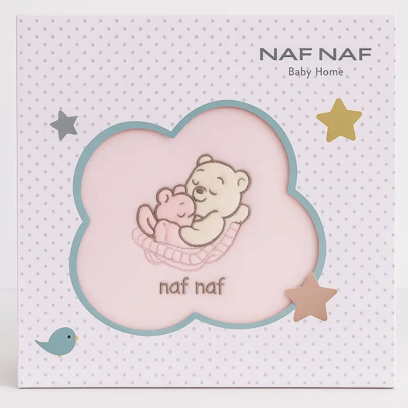 Couverture de naissance Naf Naf ultra douce 80x110 cm – Rose - Image 1