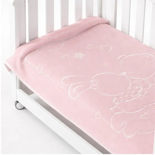Couverture d’emmaillotage premium bébé 110x140 rose douce et confortable - Image 1