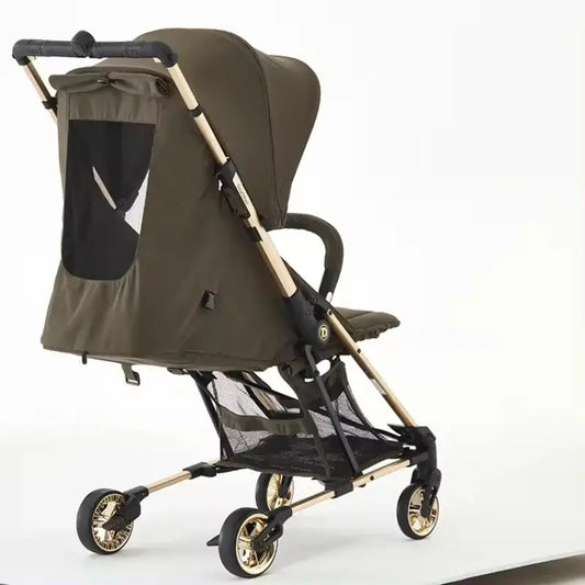 DearMom Poussette de voyage compacte pour tout-petits – coloris jaune - Image 3