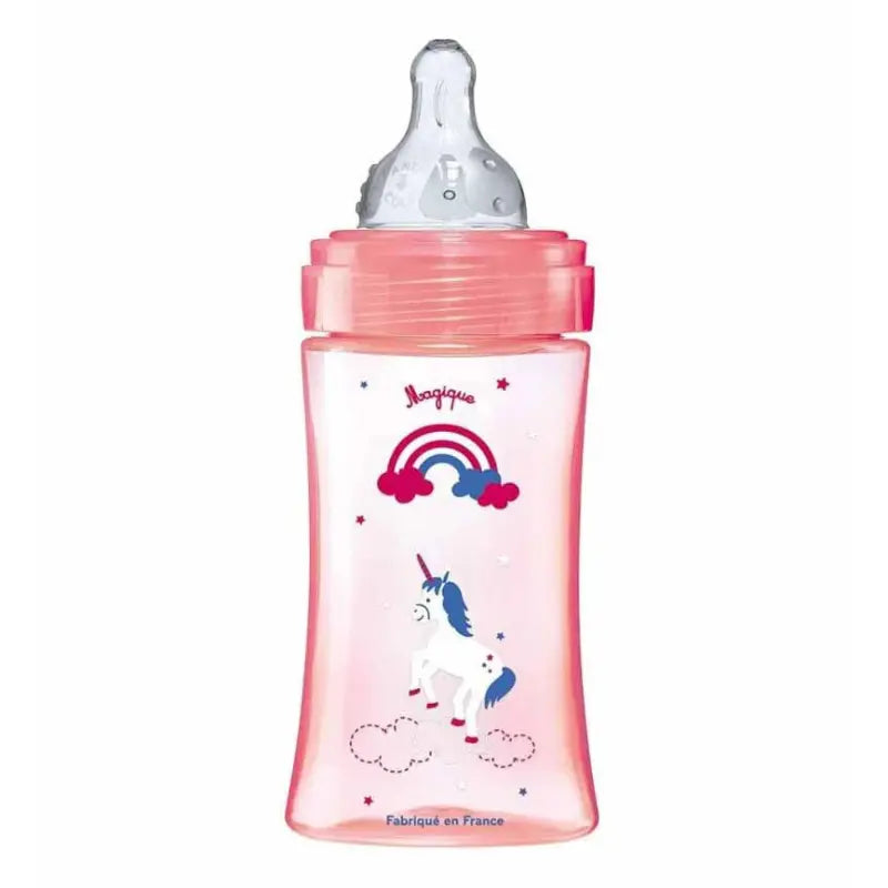 Dodie Biberon Anti-Colique Initiation+ 270ml (0-6m) - Rose Licorne - Image 1