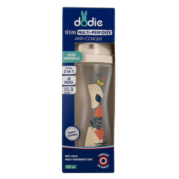 Dodie Biberon Multi Perforé avec Tétine Biomimétisme Rose - 330ml - Image 2