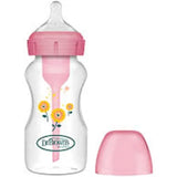 Dr. Brown's Biberon anti-coliques Large Bouche Options+ 270 ml Rose - Fleurs - Image 1