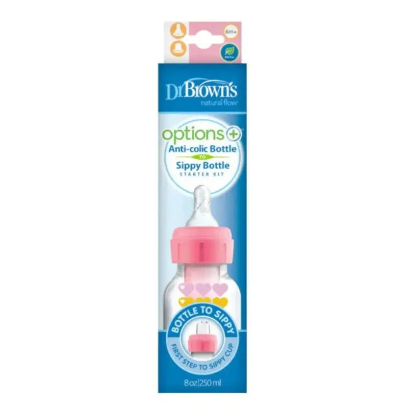 Dr. Brown’s Biberon Cole étroit 250ml Rose 6M+ - Image 2