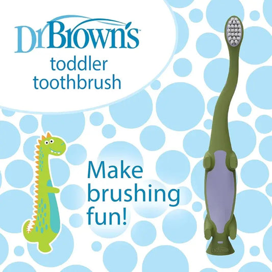 Dr. Brown’s Brosse à dents dinosaure pour tout-petit – vert - Image 3