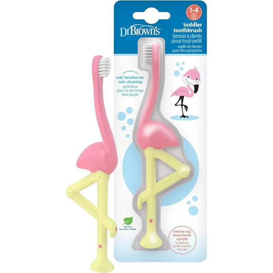 Dr. Brown’s Flamingo Brosse à dents pour enfant Rose - Image 1