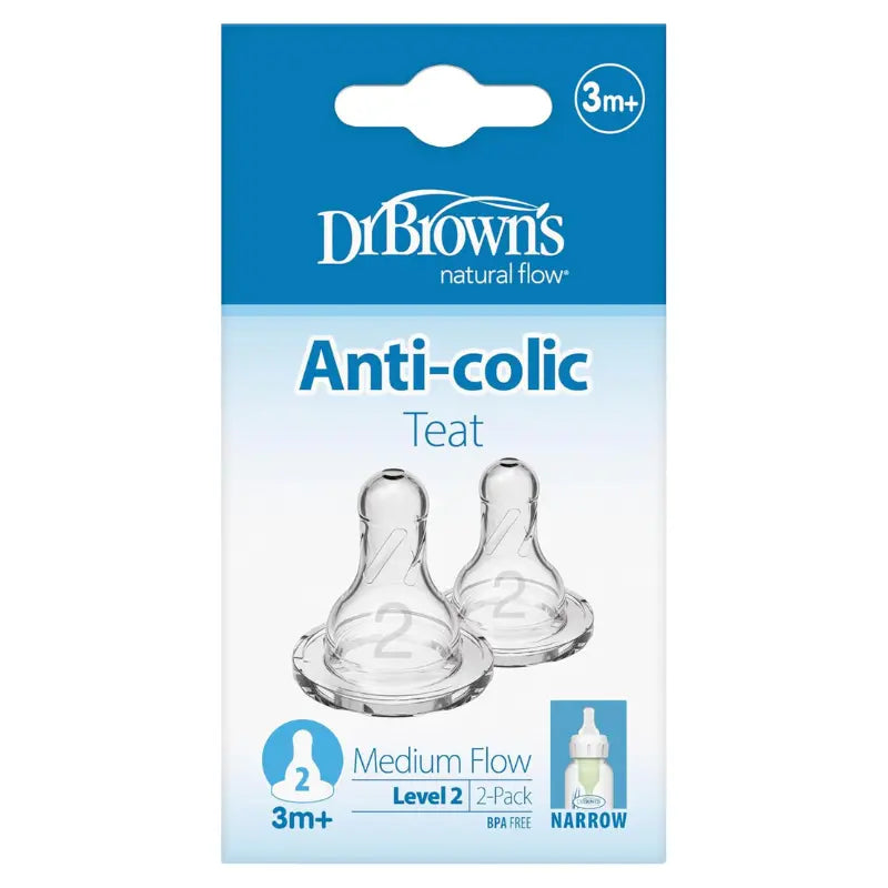 Dr. Brown’s Pack de 2 tétines Cole étroit L2 3M+ - Image 1