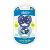 Dr.Brown’s Lot de 2 sucettes Symétriques Advantage Bleu/Vert 0-6mois - Image 1