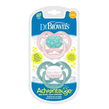 Dr.Brown’s Lot de 2 sucettes Symétriques Advantage Rose/Vert 6-18mois - Image 1