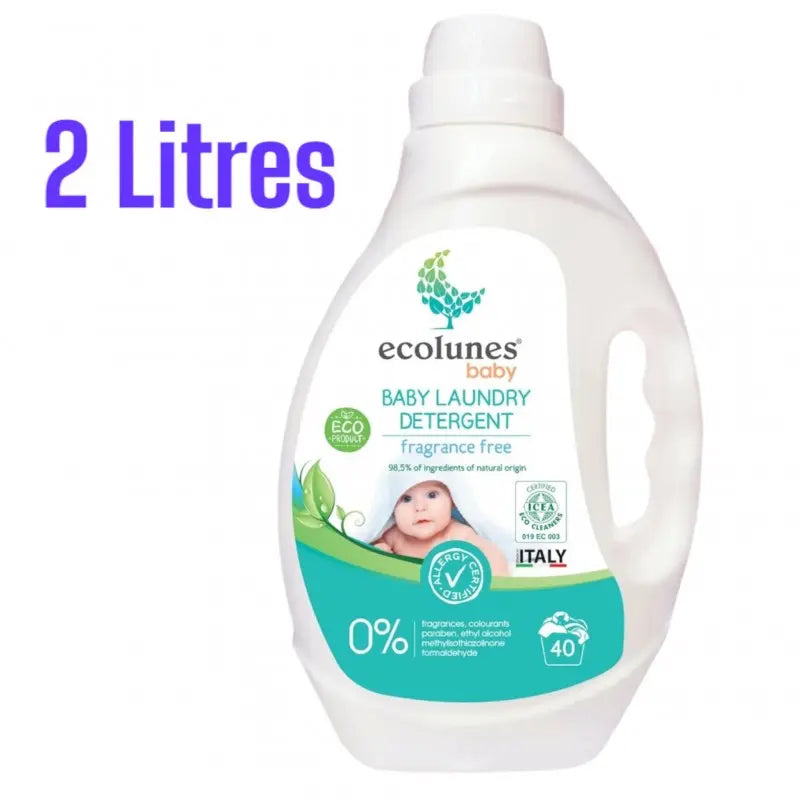 Ecolunes Lessive Bébé Écologique Hypoallergénique 2L – Testée Dermatologiquement - Image 1