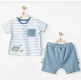Ensemble 2 pièces dinosaure pour bébé, bleu – Andywawa - Image 1