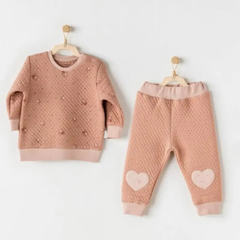 Ensemble 2 pièces pour bébé fille à fleurs Andywawa - Image 1