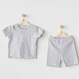 Ensemble 2 pièces pour bébé fille gris AC25900 Andywawa - Image 1