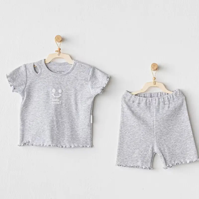 Ensemble 2 pièces pour bébé fille gris AC25900 Andywawa - Image 2