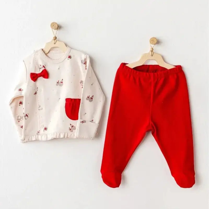 Ensemble 2 pièces pour bébé Motif Pingouin Écru - Andywawa - Image 2