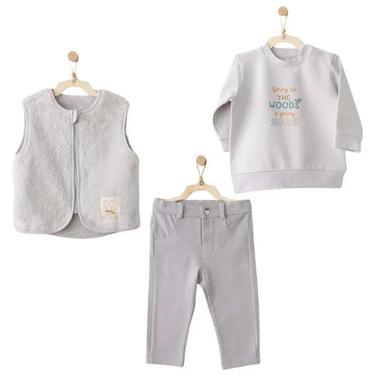Ensemble 3 pièces Andywawa AC26111 Hello Autumn Gris - Image 1