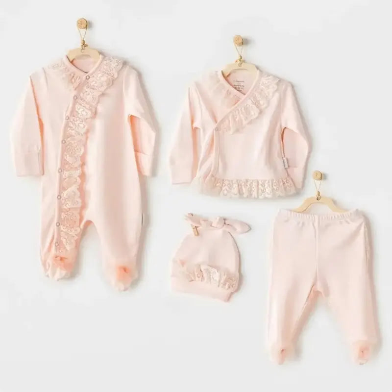 Ensemble 4 pièces en tulle pour nouveau-né Chic Fille , soumon - Andywawa - Image 1
