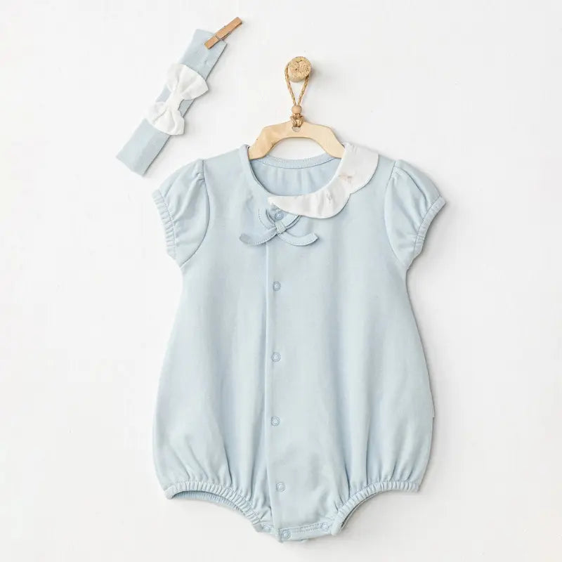 Ensemble barboteuse et bandeau pour bébé fille, motif oiseaux printaniers - Andywawa - Image 2