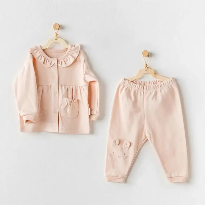 Ensemble bébé 2 pièce pour bébé fille Rose - Andywawa - Image 1