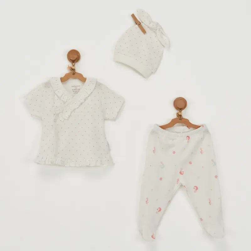 Ensemble bébé 3 pièces sirène Andywawa AC22613 écru - Image 2