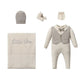Ensemble Bébé 5 pièces Little One  Gris – Coffret Tricot Élégant Garçon 0 à 3 mois - Image 1