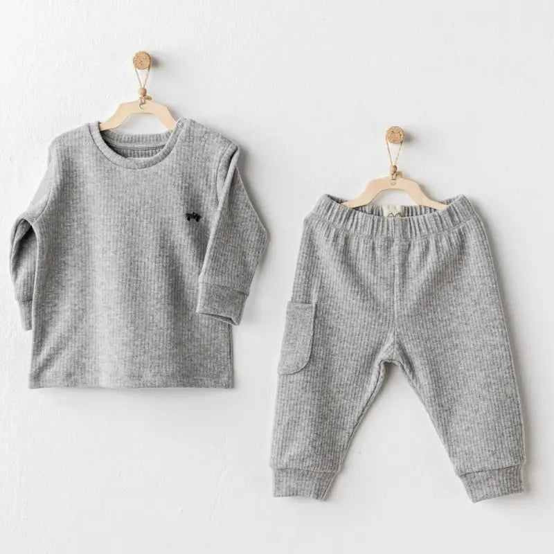 Ensemble bébé basique 2 pièces Andy Wawa AC25205 Gris - Image 1
