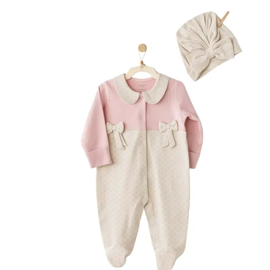 Ensemble chapeau Andywawa AC26043 « You Are Special » et combinaison rose