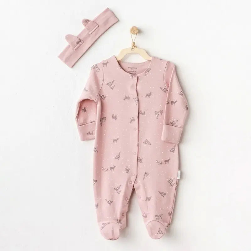 Ensemble combinaison bébé gazelle rose Andywawa - Image 1