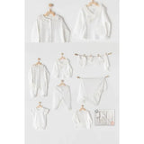 Ensemble de sortie d'hôpital 10 pièces pour bébé fille, brodé en dentelle, couleur écru, élégant, Andywawa, AC22561 - Image 1