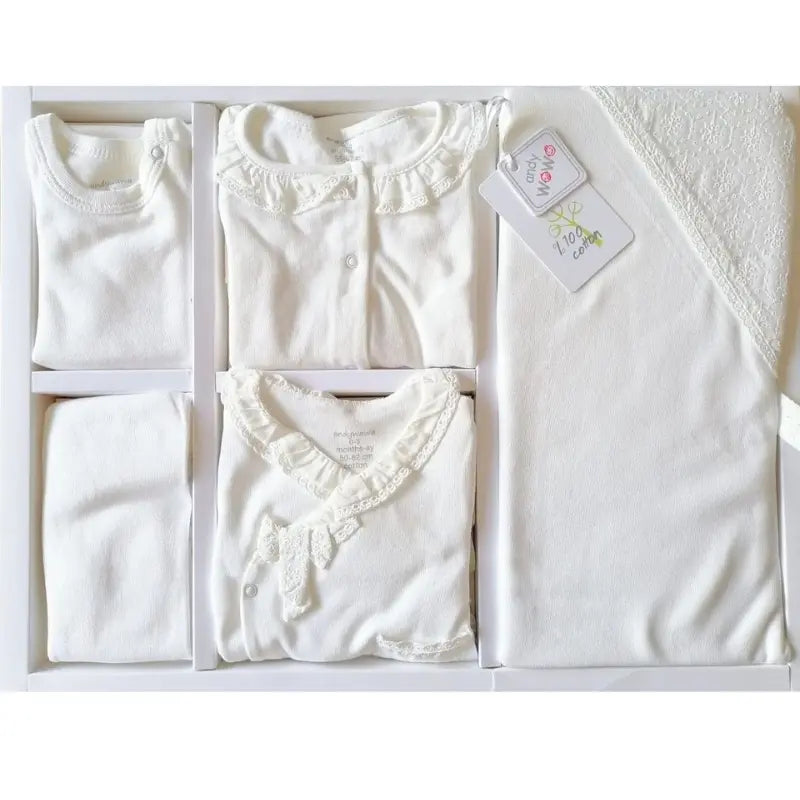 Ensemble de sortie d'hôpital 10 pièces pour bébé fille, brodé en dentelle, couleur écru, élégant, Andywawa, AC22561 - Image 2