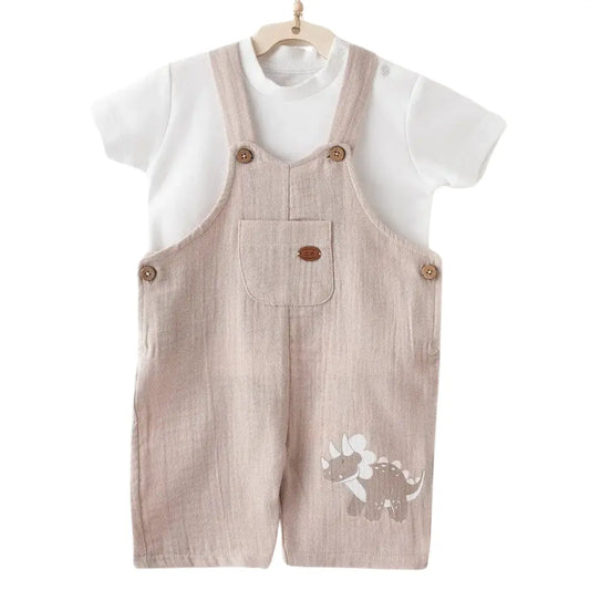 Ensemble salopette bébé Andy Wawa  en mousseline - Image 1